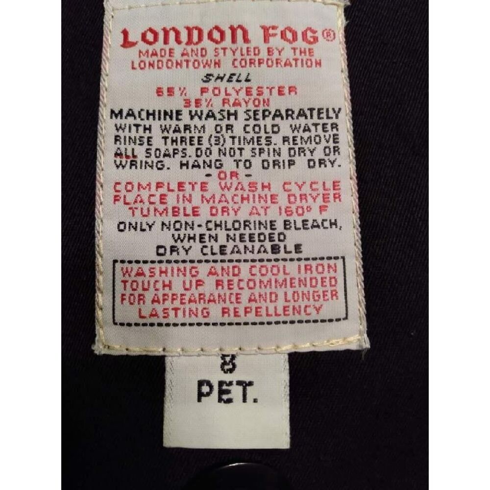 London Fog Women's Vintage Black Trench Coat Size 8 Petite READ DESC‎ - Picture 8 of 8